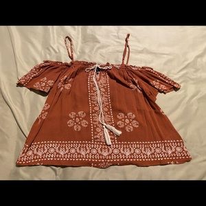 Burnt orange. Off the shoulder top. Size small.